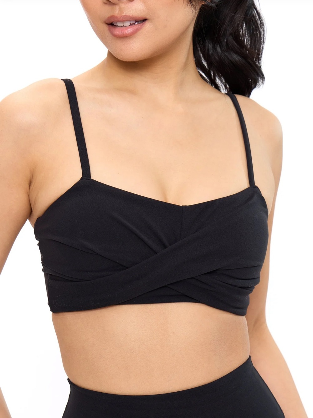 Buffbunny Ivy Wrap Sports Bra in Black Stripped